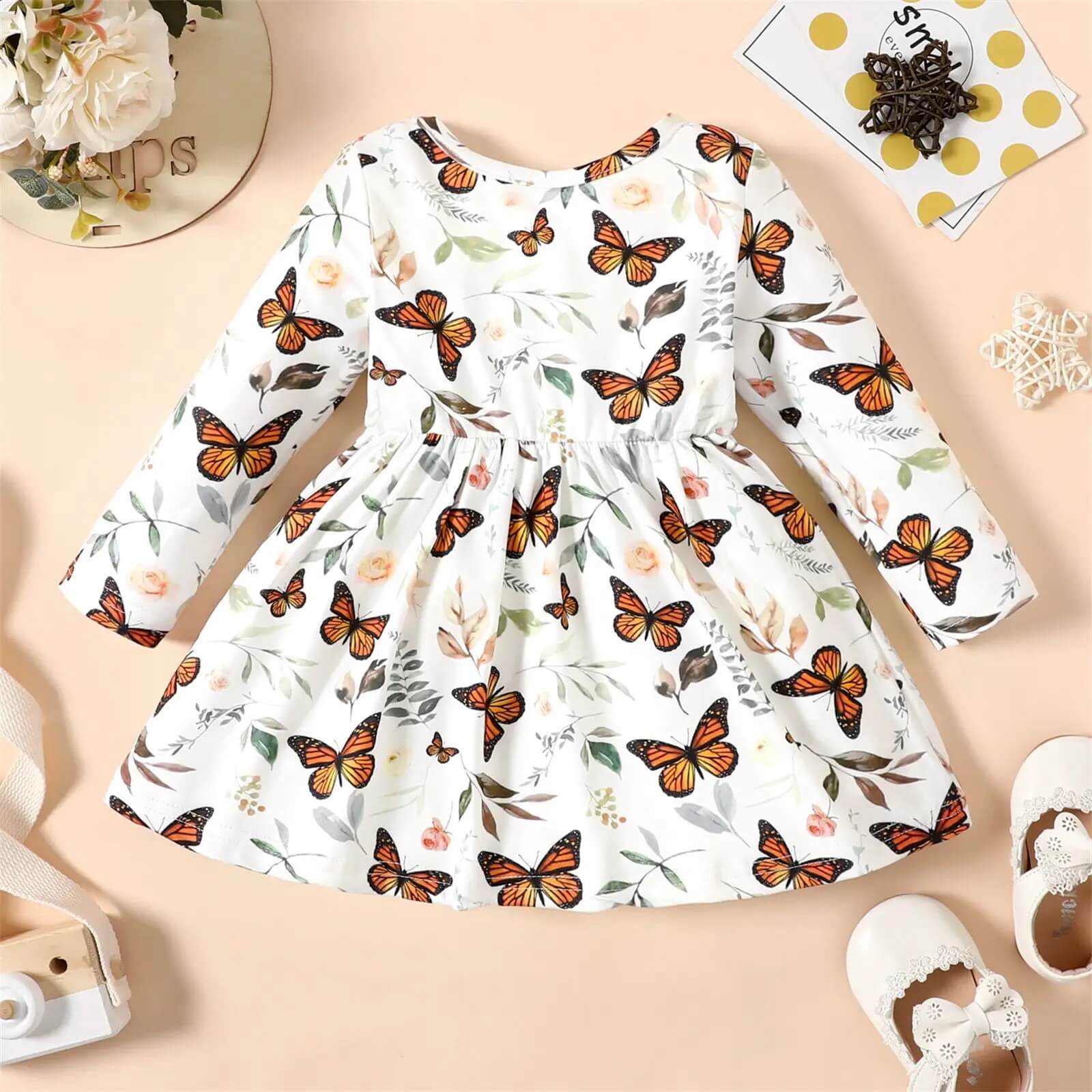 Baby Butterfly Long Sleeve Dress
