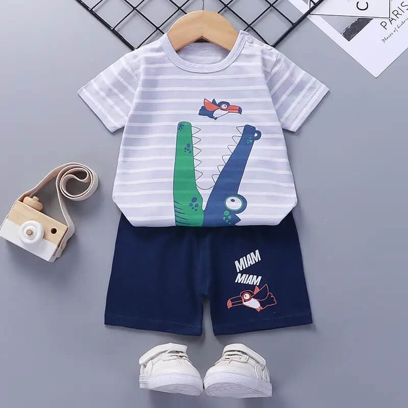 Baby Cartoon T-Shirt + Shorts Set - Image 4