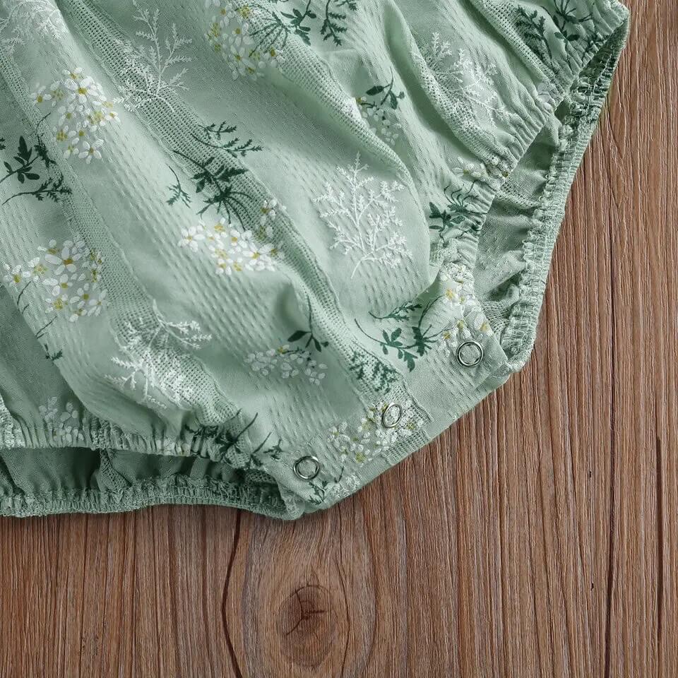 Fly Sleeve Floral Romper with Headband - Image 3