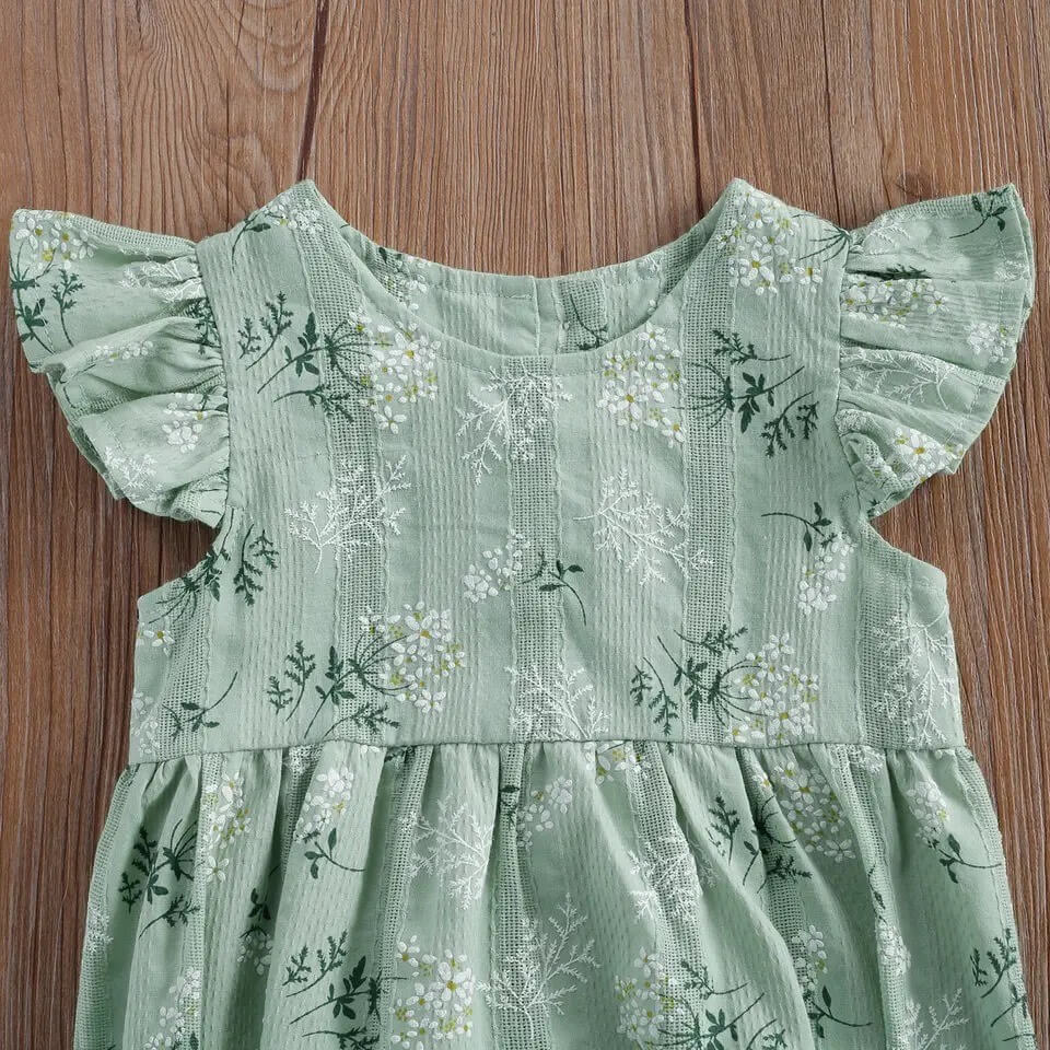 Fly Sleeve Floral Romper with Headband - Image 4