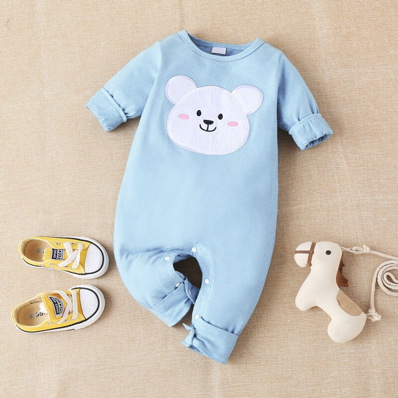Cartoon Bear Embroidered Bodysuit