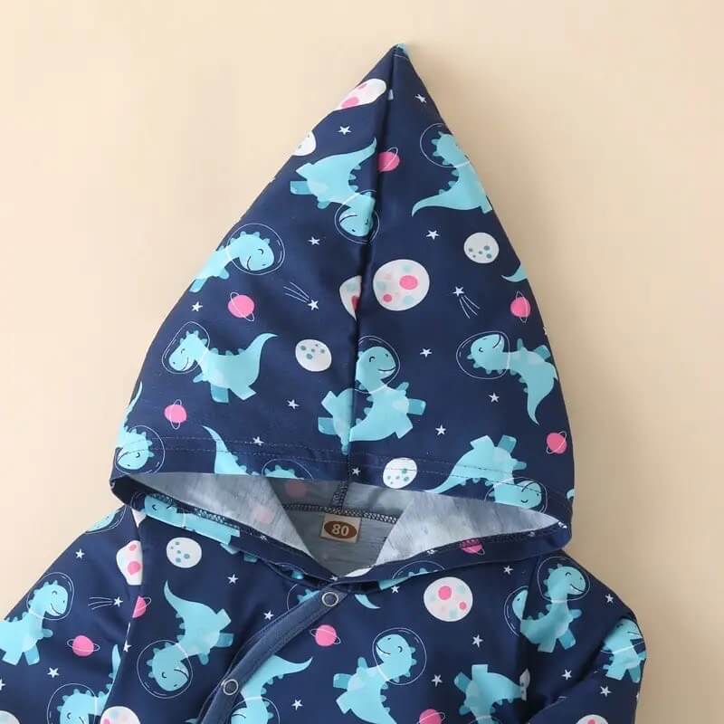 Dinosaur Planet Hooded Romper - Image 3