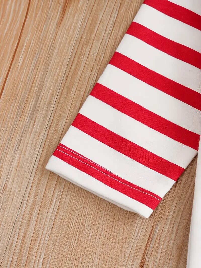 Christmas Reindeer Striped Romper - Image 6