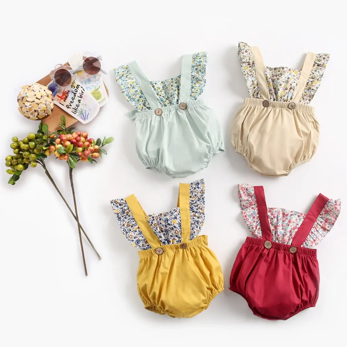 Baby Girl Floral Princess Romper