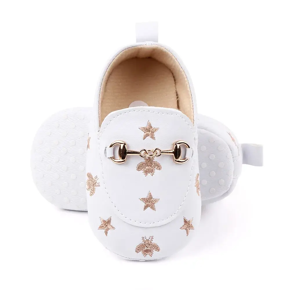 Baby Bee Star Embroidered Moccasins - Image 6