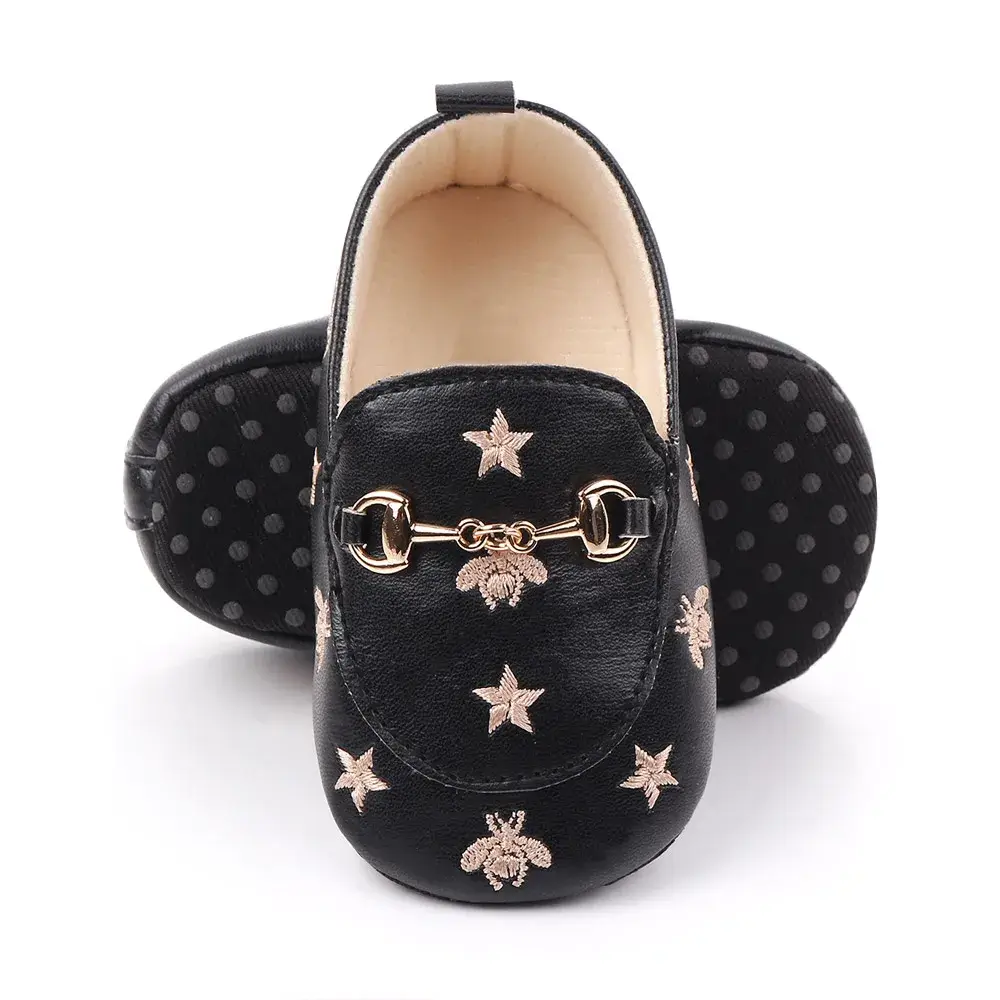 Baby Bee Star Embroidered Moccasins - Image 4