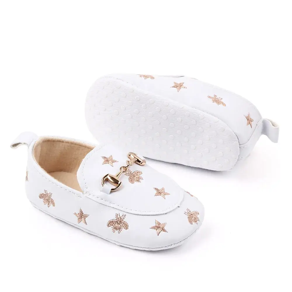 Baby Bee Star Embroidered Moccasins - Image 5