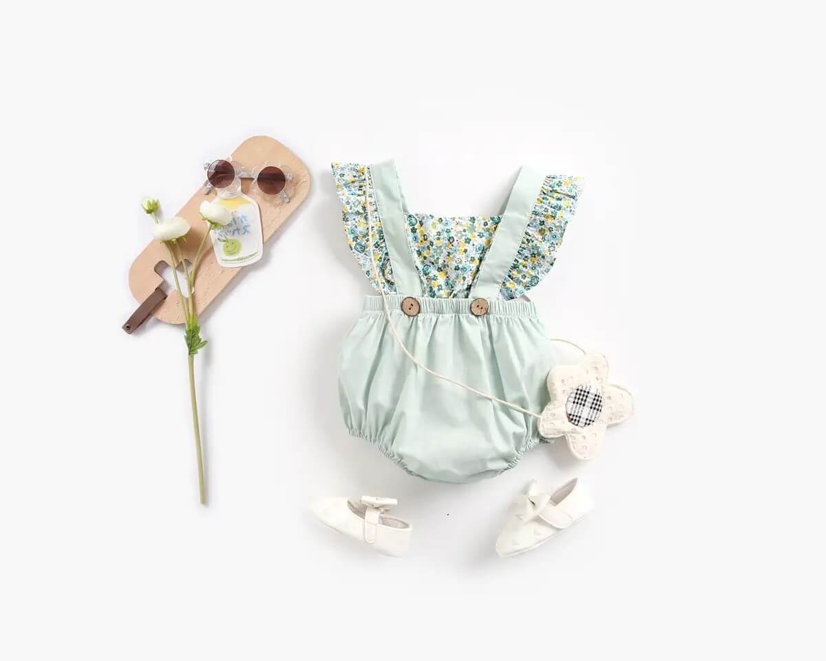 Baby Girl Floral Princess Romper - Image 5