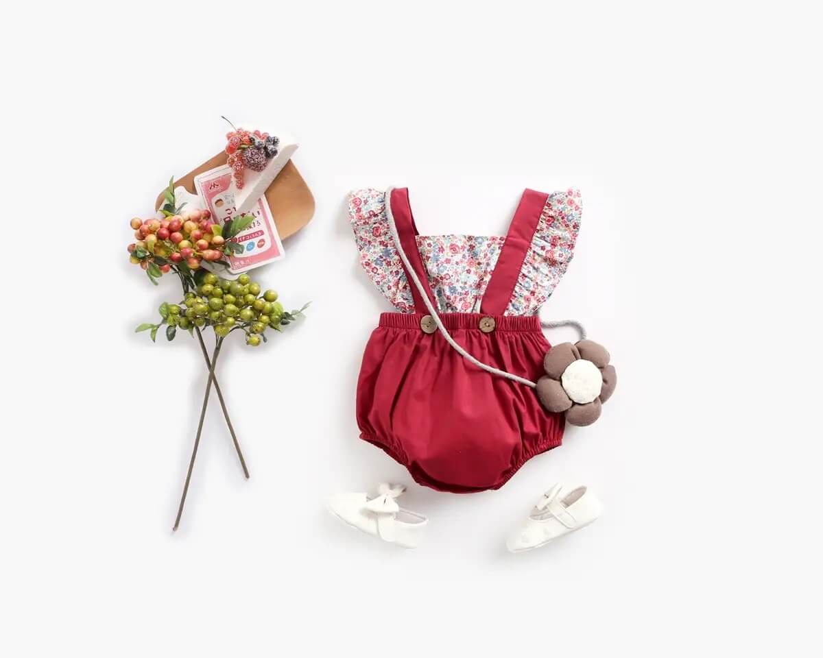 Baby Girl Floral Princess Romper - Image 4