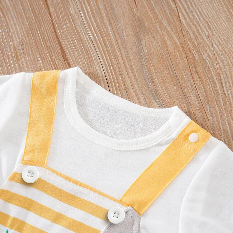 Baby Koala Striped Short Sleeve Romper - Image 3