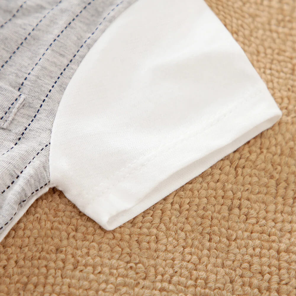 Striped Gentleman Romper With Bow Tie - Image 4