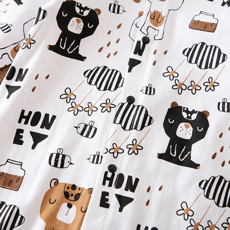 Cat N Bee Allover Print Baby Romper - Image 4