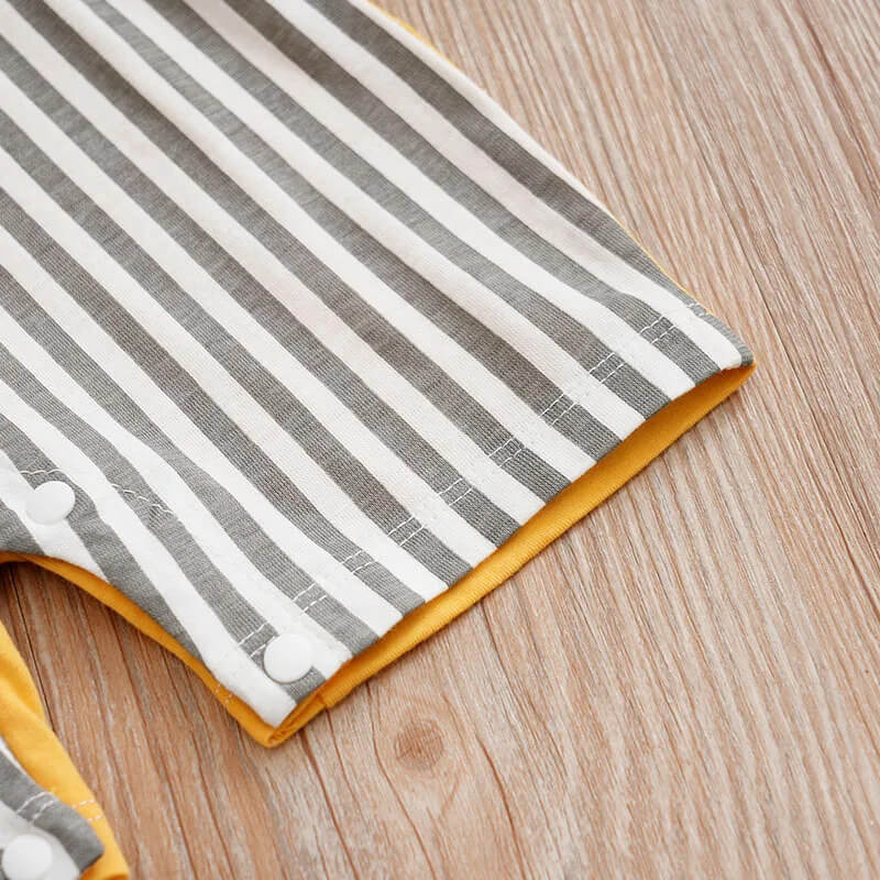 Striped Yellow Mouse Short Sleeve Romper - Image 4