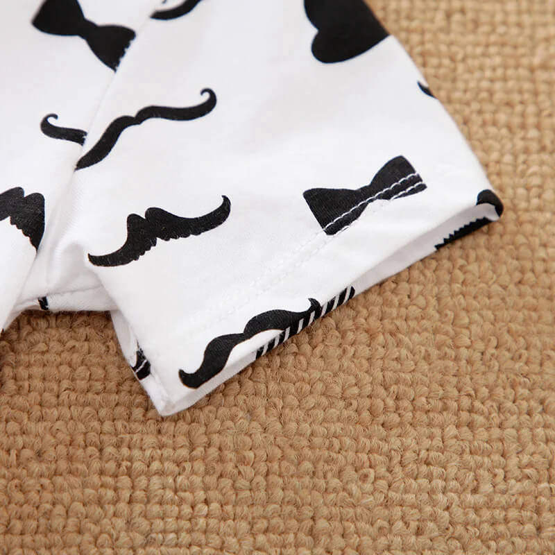 Mustache Pattern Gentleman Bowtie Romper - Image 5