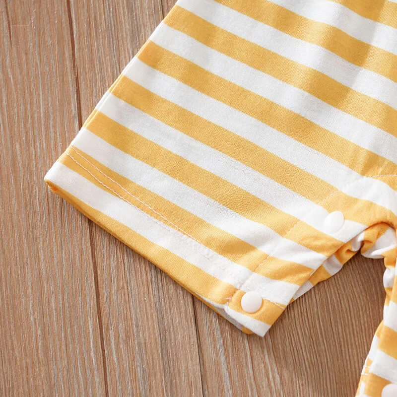Baby Koala Striped Short Sleeve Romper - Image 6