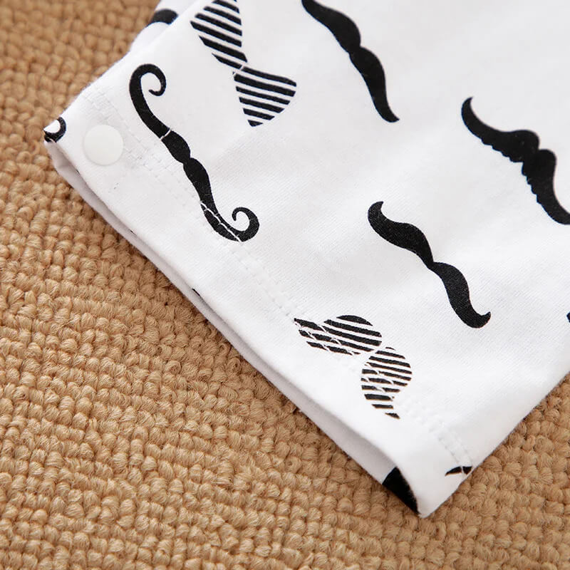 Mustache Pattern Gentleman Bowtie Romper - Image 6