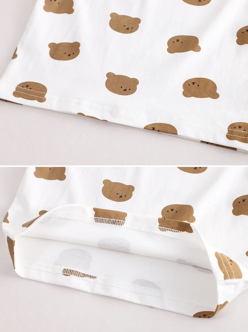 Cartoon Bear T-shirt Overalls Set - Image 6