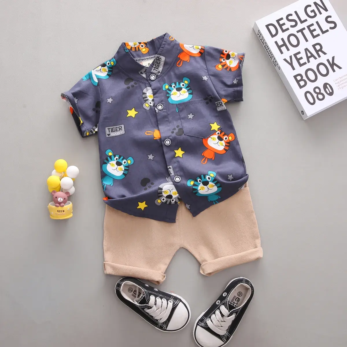 Tiger Print Casual Shirt Shorts Set - Image 6