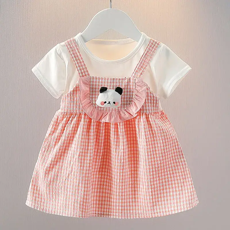 Baby Girl Panda Short Sleeve Dress