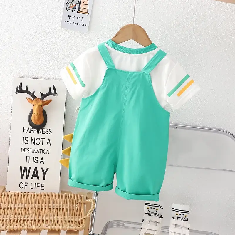 Little Monster T-Shirt Overalls Set - Image 3