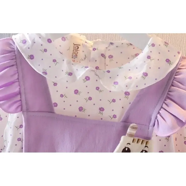 Floral Print Ruffle Long Sleeve Dress - Image 3