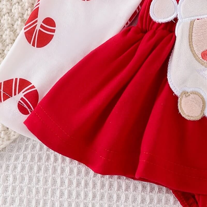 Christmas Red Santa Dress with Bow Headband - Image 5