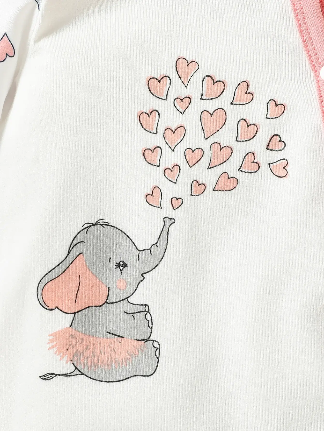 Elephant Print Jumpsuit with Bib + Hat + Mittens Set - Image 4