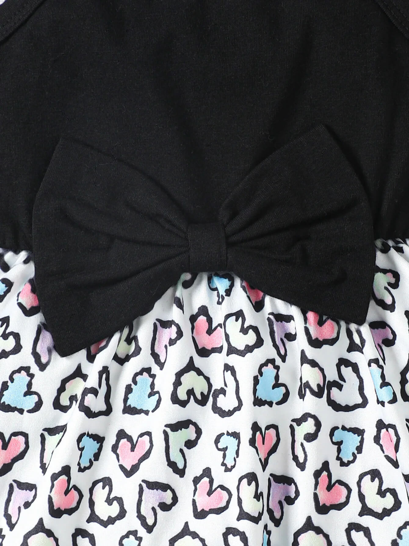 Heart Pattern Bowknot Dress with Headband - Image 4