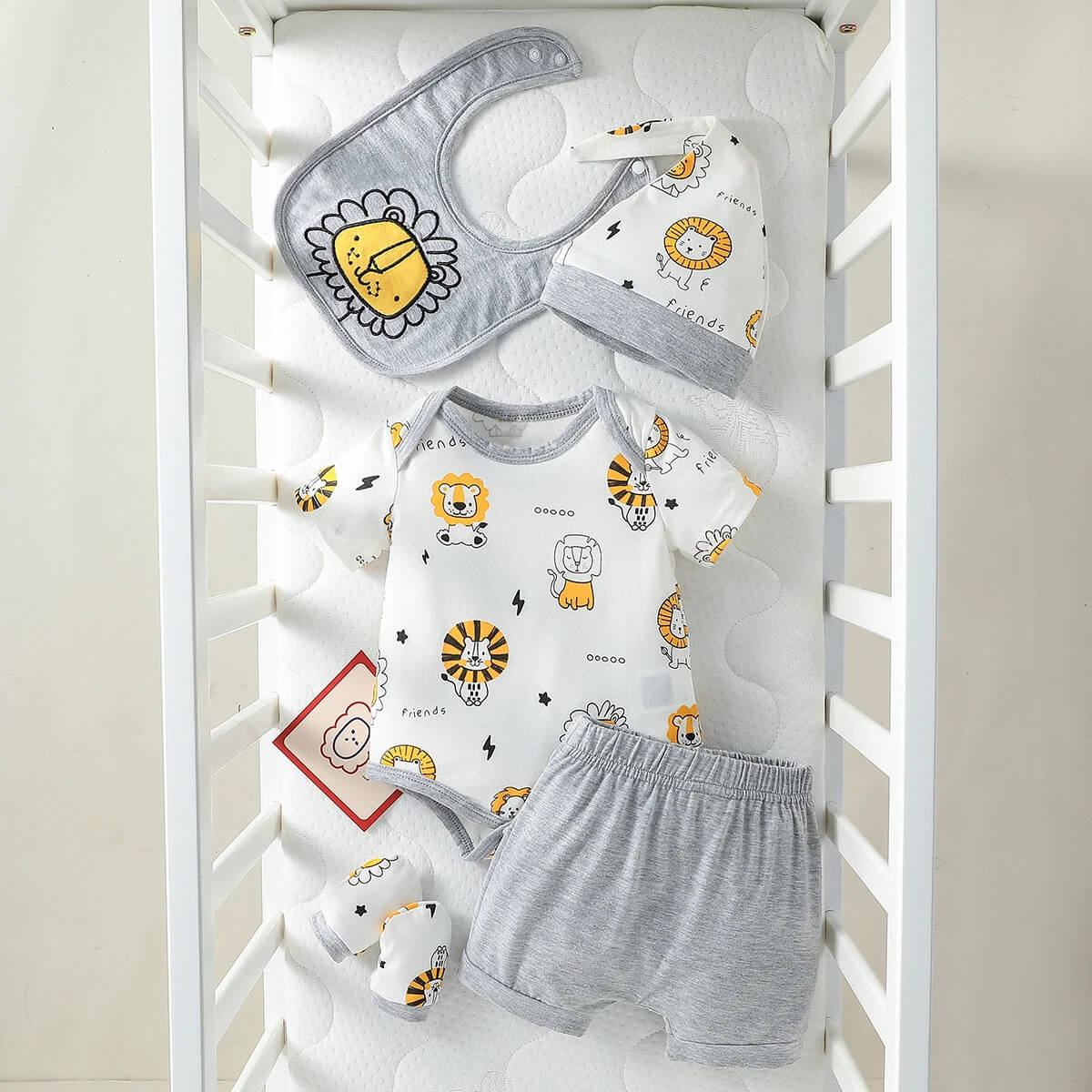 Lion Print Baby Outfit Set
