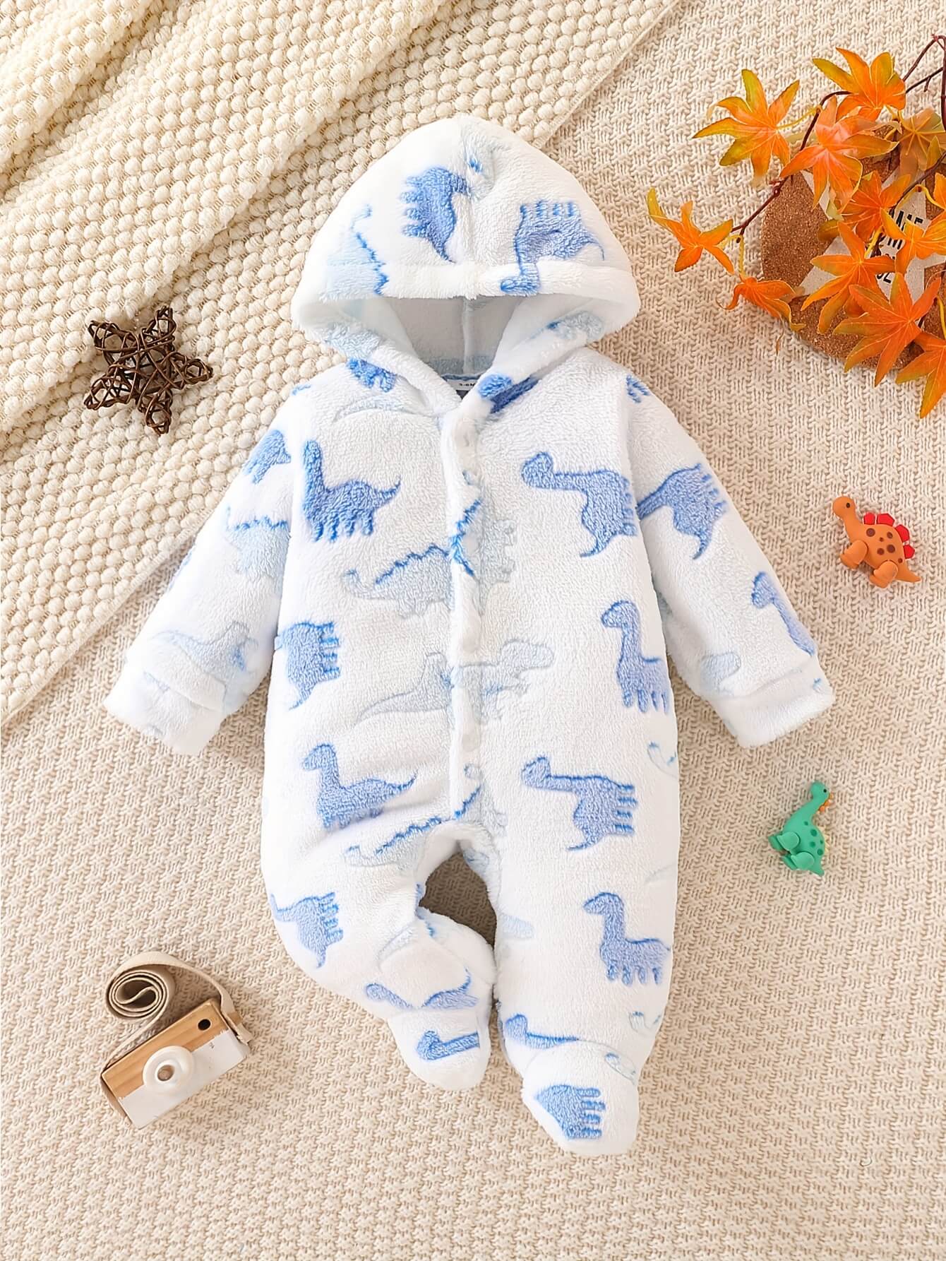 Dinosaur Plush Hooded Romper