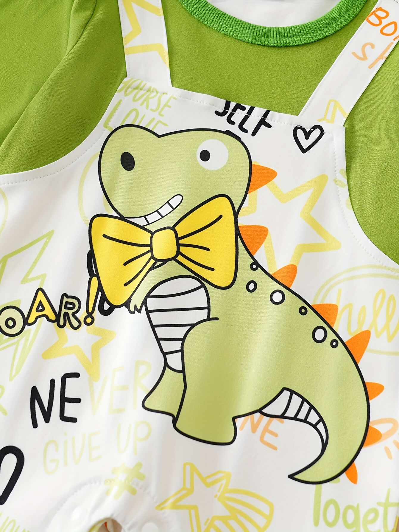 Green Dinosaur Print Romper - Image 4