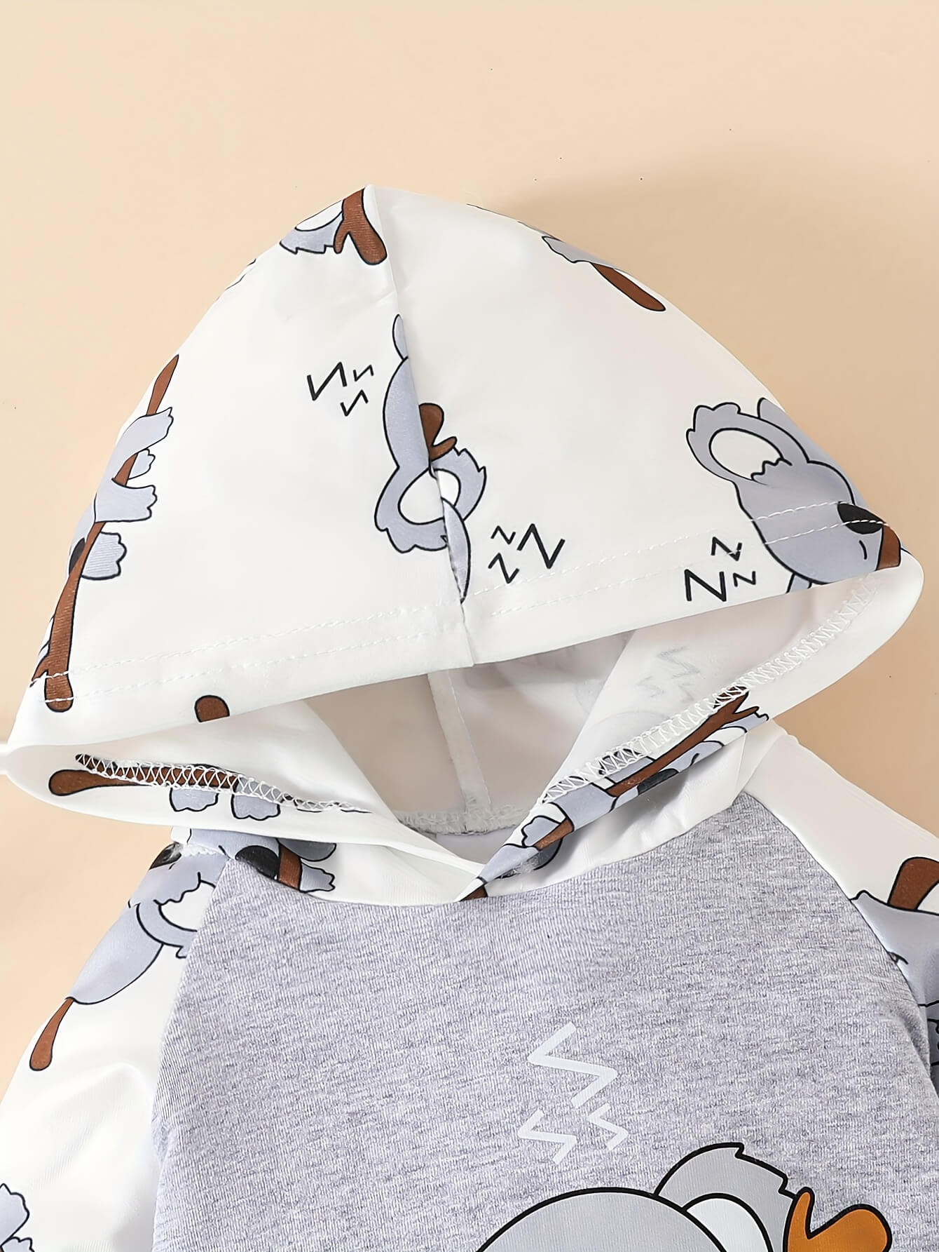 Koala Printed Hoodie Romper & Pants Set - Image 3