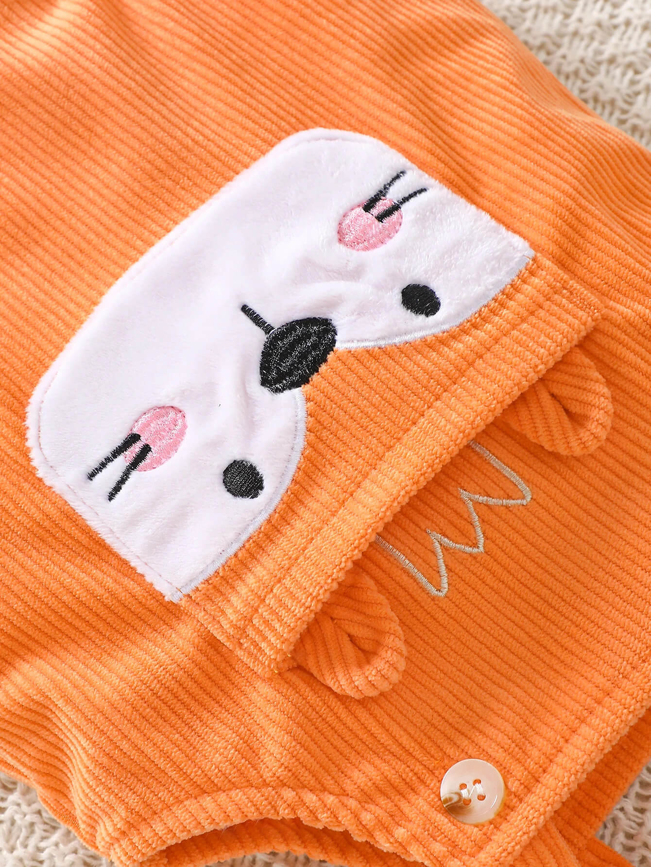 Fox Corduroy Romper with Button Straps - Image 4