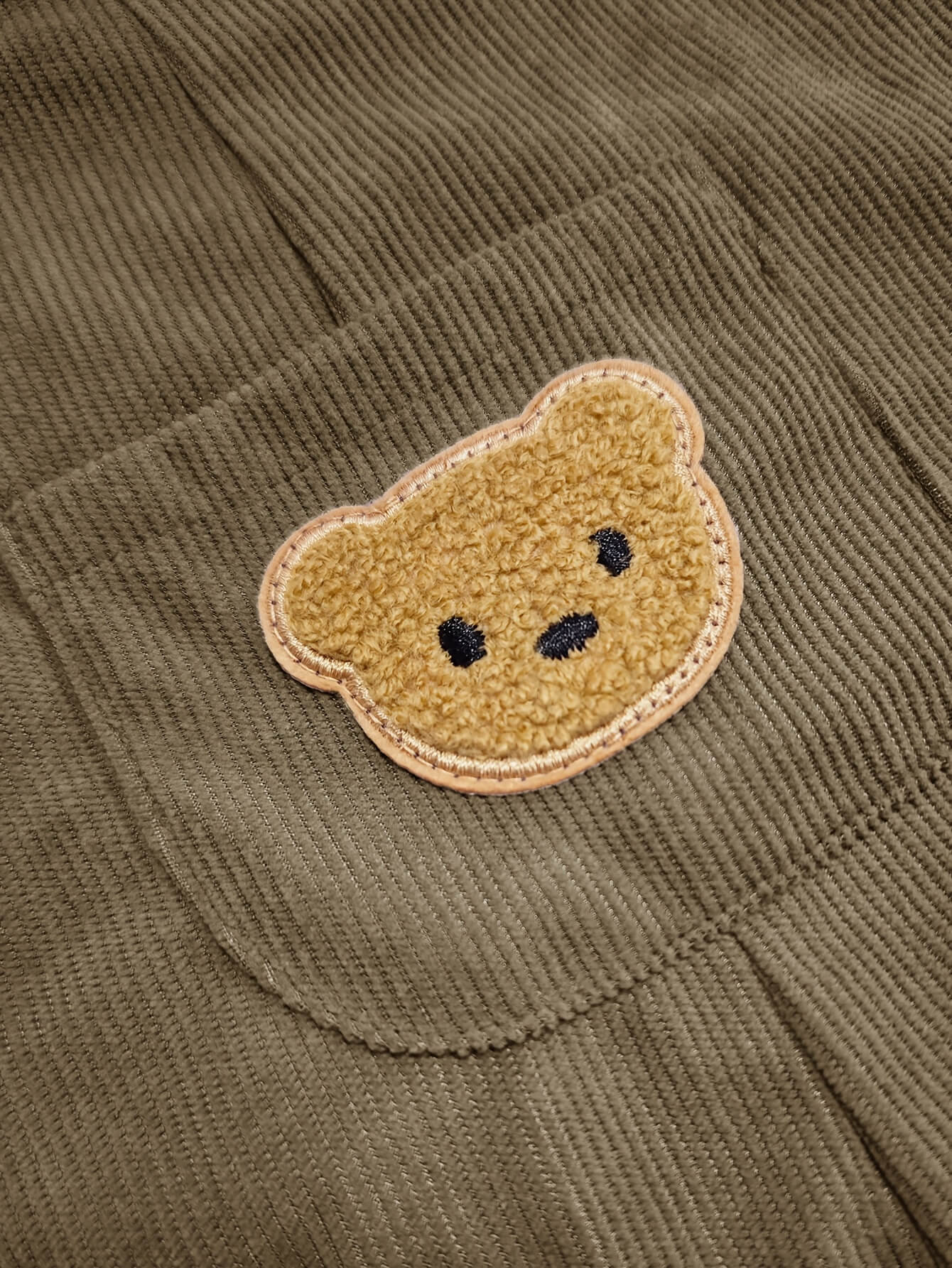 Bear Pocket Corduroy Baby Overalls - Image 3