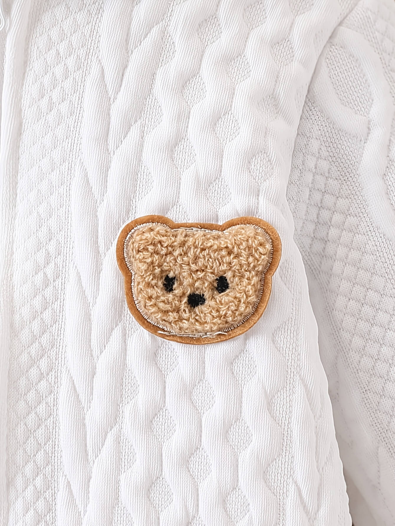 Jacquard Bear Hooded Footed Baby Romper - Image 3