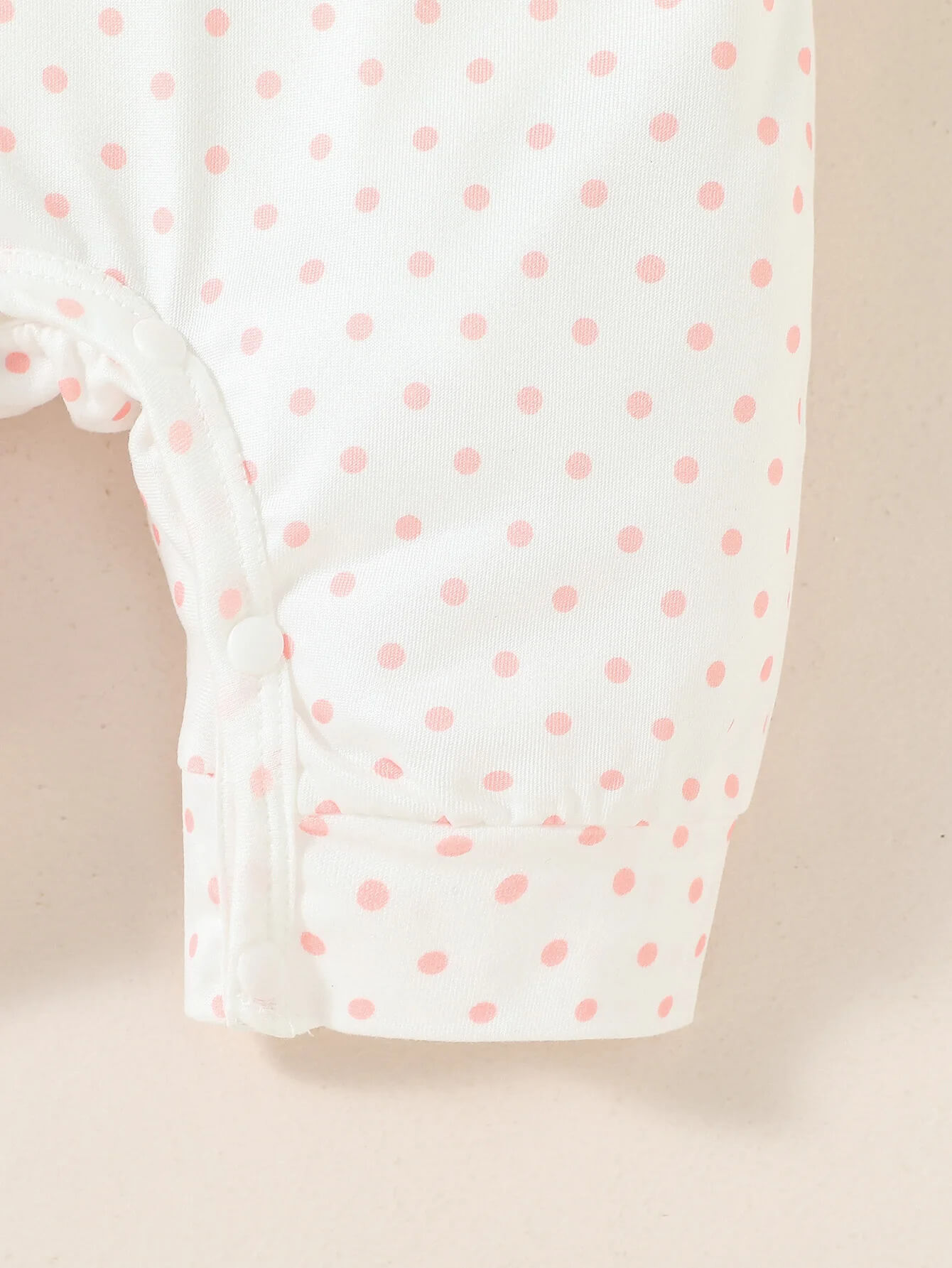 Polka Dot Long Sleeve Jumpsuit with Hat & Bib Set - Image 4