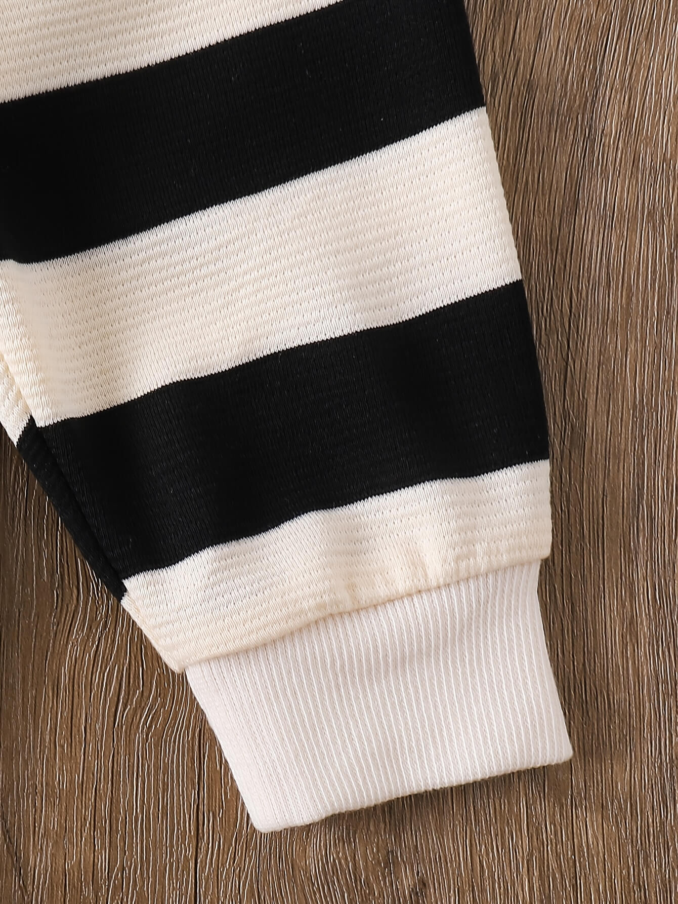 Striped Bear Patch Top + Cuffed Pants Set - Image 5